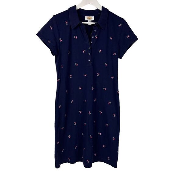 Talbots Embroidered Flamingo Polo Dress size Small Petite - Picture 1 of 5